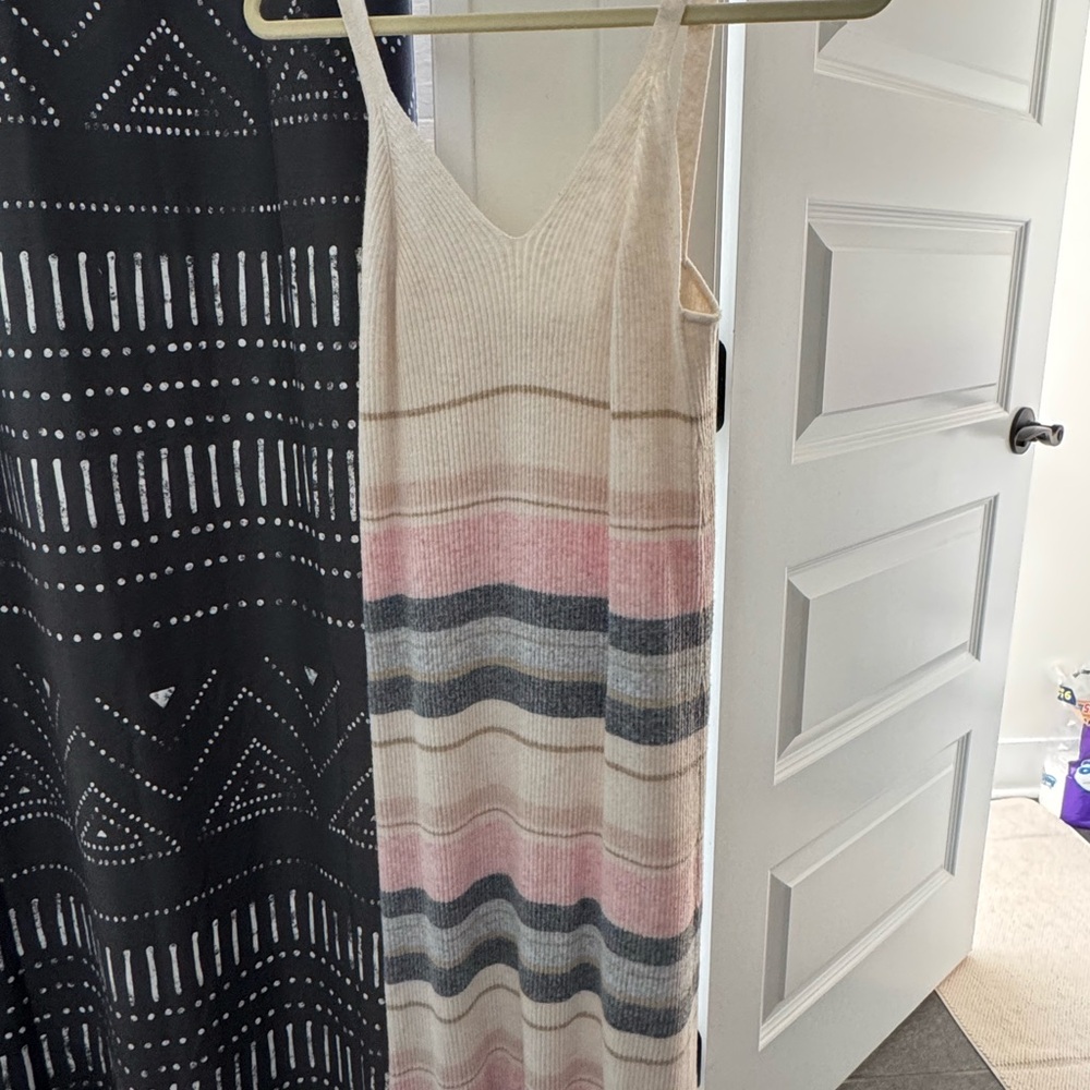 Z Supply Cream and Pink Striped Maxi Dress